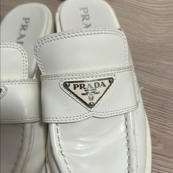Prada Cream Slip-On Loafers - Picture 3 of 5